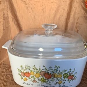 Corningware 5 Quart Casserole Dish Spice of Life Design.